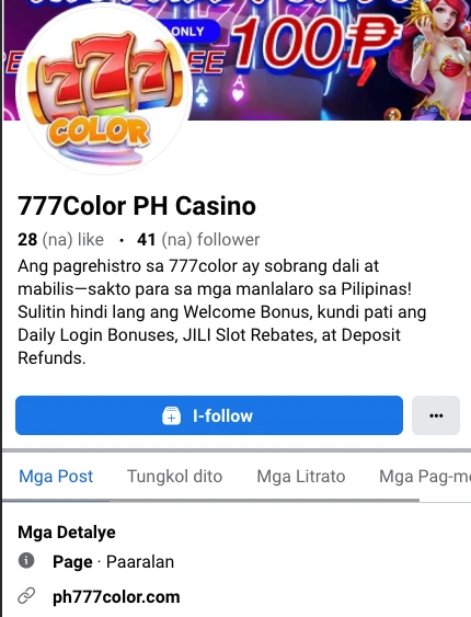 777color official facebook page screen shot